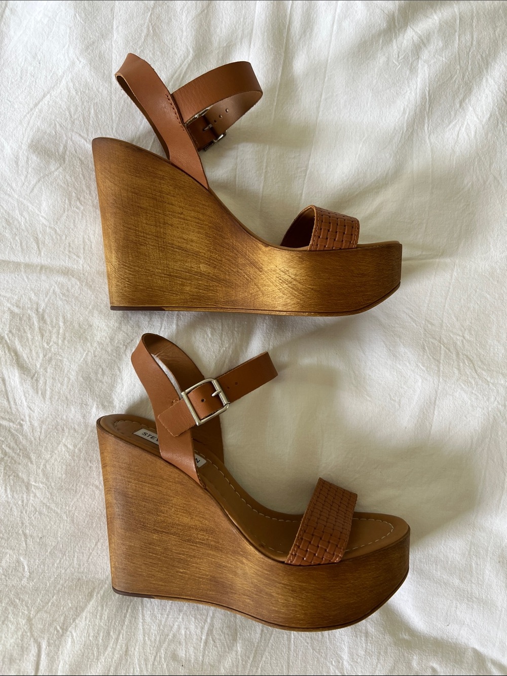Steve Madden Leather Platform Wedges - Picture 4 of 5